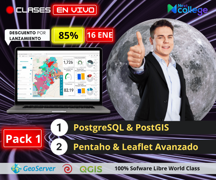 Pack 1 Plus (PostgreSQL & PostGIS + Pentaho & Leaflet Avanzado)