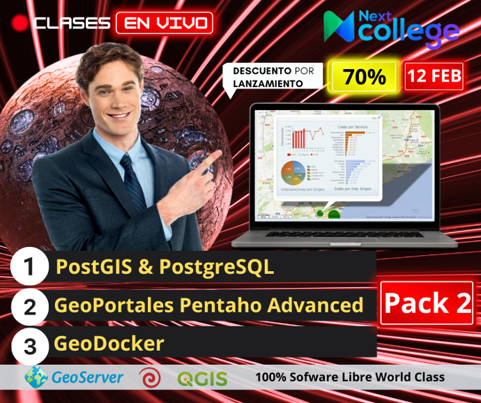 Pack 2 (PostGIS & PostgreSQL + Geo Portales co Pentaho & Leaflet Avanzado + GeoDocker)