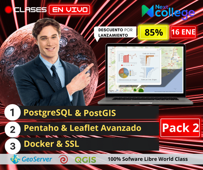 Pack 2 Plus (PostgreSQL & PostGIS + Pentaho & Leaflet Avanzado + Docker & SSL)